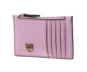 Pinko Leather Card Holder Airone Cardholder Light Pink + Antique Gold Rose