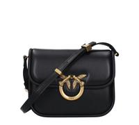PINKO Leather Crossbody Bag with Adjustable Strap - One Size - Sleek Black