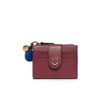 PINKO leather Love Birds wallet with pompom - Red OS