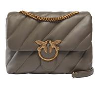 PINKO Leather Shoulder Bag Love Puff Big CL Sheep Nappa Grey Asphalt - Antique Gold Taupe