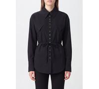 PINKO Long-Sleeved Shirt in a Cotton and Lyocell Blend with a Tie-Waist Belt - Size: S - female