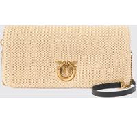 PINKO Love Bag Click Soft Horizontal Classic Raffia Clutch - Size: OS - female