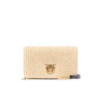 PINKO Love Bag Click Soft Horizontal Mini crossbody clutch in raffia - Neutrals OS