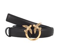 Pinko , Love Birds Diamond Cut Leather Belt ,Black female, Sizes: XS, S