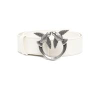 PINKO Love Berry logo-plaque leather belt - White XS-S-M-L