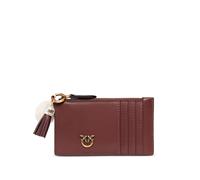 PINKO Love Birds leather card holder - Brown OS