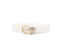 PINKO Love-Birds-motif leather belt - White S-M-L