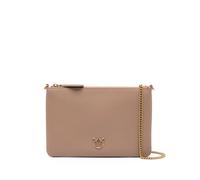 PINKO Love Birds-plaque leather crossbody bag - Neutrals One Size