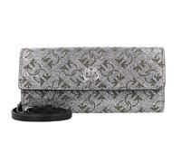 PINKO Love Clutch purse Leather 19.5 cm silver colored