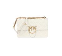 Pinko Love One Classic Black Ladies Shoulder Bag, White Silk/Antique Gold, One Size