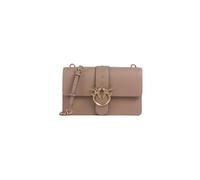 Pinko Love One Classic Leather Bag, 27 x 16.5 x 7 cm, Biscuit, with Adjustable Shoulder Strap and Chain Detail