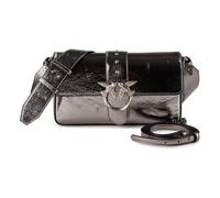PINKO Love One Classic Shoulder Bag Genuine Leather 27 cm silver colored