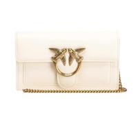 Pinko LOVE ONE WALLET C VITELLO SETA, Women’s LOVE ONE WALLET C VITELLO SETA, Z14Q_BIANCO SETA-ANTIQUE GOLD,