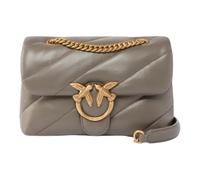 PINKO Love Puff Mini CL Bag with Grey and Bronze Logo, Asphalt Grey - Antique Gold, Small