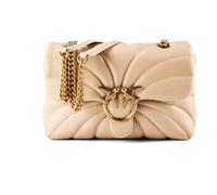 PINKO Love Puff Shoulder Bag Leather 30 cm beige