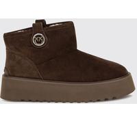 PINKO Martina Suede Snow Boots with Platform Sole and Love Birds Logo - Size: 38 - female