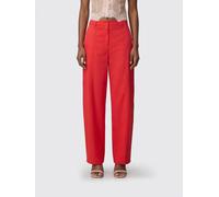 PINKO Mid-Rise Wide Leg Trousers in Stretch Cotton with Belt Loops - Size: 42 - female