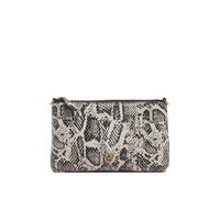 PINKO mini Flat Horizontal cross body clutch in python-print leather - White OS