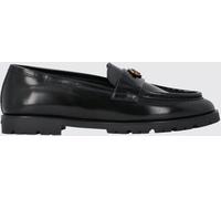 PINKO Nora Smooth Leather Penny Loafers with Strap and Metallic Love Birds Logo - Size: 36 - female