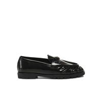PINKO pleated logo-plaque loafers - Blacks and greys 36-38-40-41