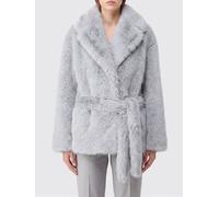 PINKO Robe Coat in Faux Fur with Belt and Classic Collar - Size: ML - female