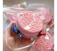 (pinkO) Silicone Big Sandwich Biscuits Handmade Stress Relief Squishy Toy Mochi Taba Squishy Toy