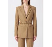 PINKO Slim Fit Single-Breasted Wool Blend Blazer with Waist Belt - Size: 40 - female