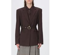 PINKO Slim Fit Single-Breasted Wool Blend Blazer with Waist Belt - Size: 42 - female