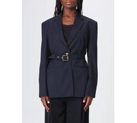 PINKO Slim Fit Single-Breasted Wool Blend Blazer with Waist Belt - Size: 42 - female