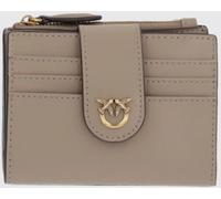 PINKO Small Smooth Leather Wallet with Metallic Love Birds Logo - Size: OS - female
