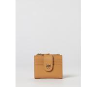PINKO Small Smooth Leather Wallet with Metallic Love Birds Logo - Size: OS - female