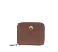 PINKO square leather zip-around purse - Brown OS