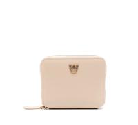 PINKO square leather zip-around purse - Neutrals OS