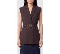 PINKO Tailored Wool-Blend Waistcoat with Belt and Lapels - Size: 42 - female