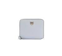 Pinko Taylor Wallet, Light Blue, 100% Leather, 12.2 x 10 x 2.2 cm, Zipper Closure, Card Slots, Coin Purse, Antique Gold Electroplating