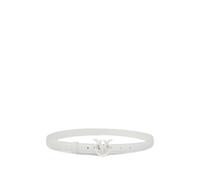 PINKO thin colour-block Love Birds leather belt - White XS-S-M-L