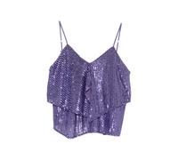 PINKO Tosato sequin-embellished ruffled top - Purple 40-42