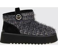 PINKO Tweed and Suede Outdoor Boots with Love Birds Logo - Size: 37 - female