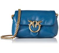 Pinko Women Love Micro Puff C Sheep Nappa Bag, G35q_Teal-Antique Gold, 14