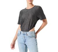 Pinko Women's Babel Flamed Linen Jersey Bodysuit T-shirt, Z99_black Limousine, M