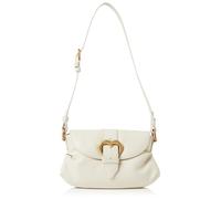 Pinko Women's Jolene Shoulder Mini Calf Crystal Bag, Z14m_White Silk-Chocolate Gold, 20