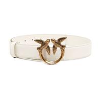 Pinko Women's Love Berry H3 Belt Calf Set, Z14q_White Silk-Antique Gold, M