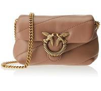 Pinko Women's Love Micro Puff C Sheep Tassel Nappa, D01q_Ginger Biscuit-Antique Gold, 14X4X9