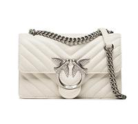 Pinko Women's Love ONE MINI DC Sheep Nappa C, Z14O_Bianco SETA-Old Silver