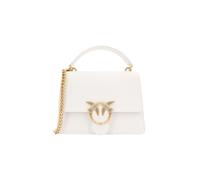 Pinko Women's Love One Top Handle Mini Light Bag, Z14q_White Silk-Antique Gold, 20X7X15