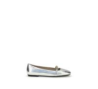 PINKO Women's Metallic Finish Ballerinas with Elegant Design - Silver - 40 EU