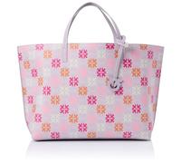 Pinko Women's Shopping Large Leather Print Logo Bag, Wn2q_Lilac/Fuchsia/White-Antique Go, 32
