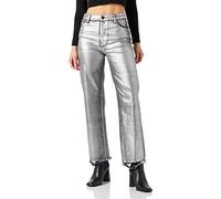 Pinko Women's Sveva 8 Straight Pj781 Denim B Jeans, Zi1_Black/Silver, 34