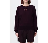 PINKO Wool Blend Crewneck Jumper with Inlaid Love Birds Logo - Size: XS - female