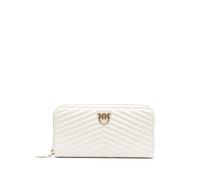 PINKO zip-around wallet in chevron-patterned nappa leather - White OS